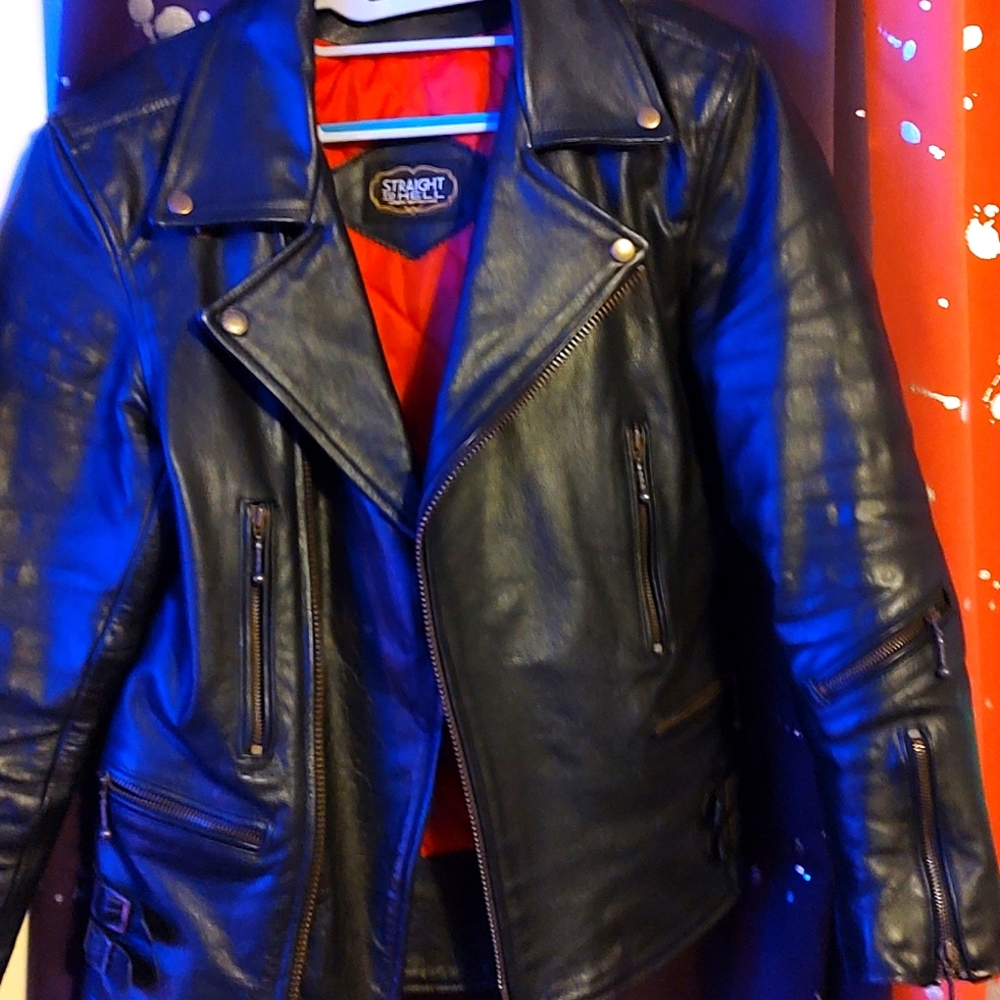 Straight to hell leather jacket
